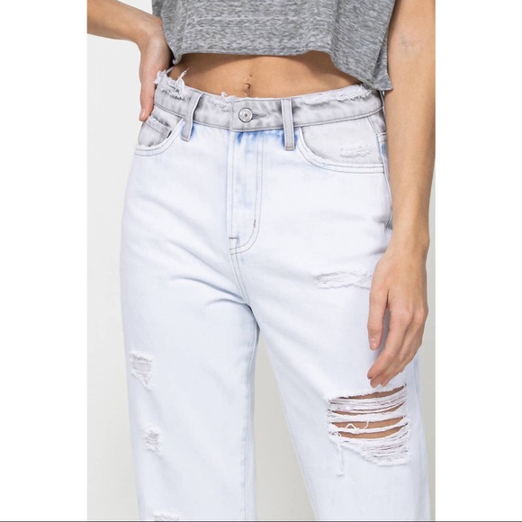 PRICE DROP Calliope Super High Rise Straight Crop Blocking Detail Jeans - Picture 4 of 14